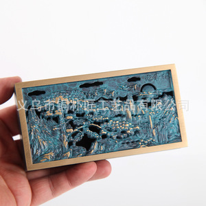 Relief-carved pure copper welcoming pine <b>square</b> incense <b>set</b>, incense powder burner, incense mold <b>set</b>, gift box, aromatherapy - Product Image 3