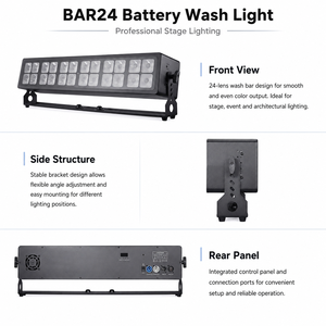 Luz LED Inalámbrica a Batería para Eventos, 24x12W RGBWA+UV con Control DMX para Bodas y Fiestas - Product Image 3