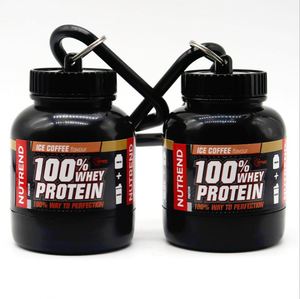 Conteneur de suppléments protéinés sans BPA avec entonnoir et porte-clés, portable pour la salle de sport et les activités de plein air, pour boire directement, logo personnalisé - Product Image 1