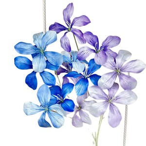 Bouquet de fleurs artificielles 3 têtes, fleurs en soie bleu flamme, réalistes, pour mariage et décoration intérieure - Product Image 5