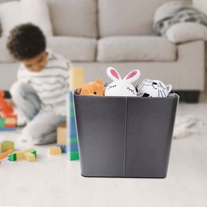 Classroom Christmas Black Hamper <b>Laundry</b> Firewood Bins Leather Storage Basket - Product Image 3