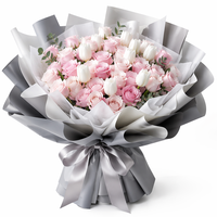 Papier d'emballage floral imperméable pour fleuriste, 58*58cm, finition mate, emballage pour bouquet de fleurs fraîches, vente en gros, 20 feuilles/paquet