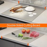 Nouvelle grande planche à découper en forme de L en acier inoxydable 304 de qualité alimentaire pour la cuisson, la viande, les légumes et la cuisine