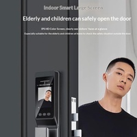 Serrure de porte entièrement automatique avec reconnaissance faciale, empreinte digitale, mot de passe, carte-clé, télécommande par téléphone portable, visiophone et antivol