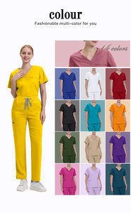 定制标志氨纶弹力磨砂制服套装医用牙科制服套装软护理无花果彩色医院磨砂女性套装 - Product Image 5