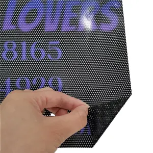 Tome Geperforeerd Vinyl Doorzichtig Sticker Warmte Afwijzing Gebouw Raamfolie Bedrukbaar Pvc Sticker Vinyl Mesh One Way Vision