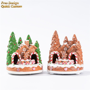 Aldea Navideña 2026 de Resina con Muñeco de Nieve y Chef en Movimiento, Luz LED, Decoración Navideña para <span class=keywords><strong>el</strong></span> Hogar - Product Image 3