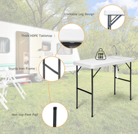 Table de nettoyage de poisson pliable classique en plastique HDPE pour barbecue en plein air, camping, pique-nique