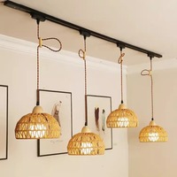 Lampe suspendue LED E27 en bois de style japonais, rétro, pour maison d'hôtes, restaurant, éclairage d'appoint sur rail, pour magasins, comptoirs de bar, vitrines