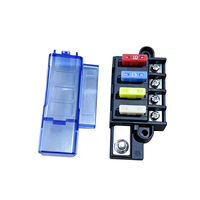Boîtier de fusibles DC 4 voies 12V-32V étanche avec couvercle, distribution d'alimentation 4 circuits pour voiture, camping-car, caravane
