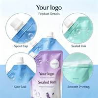 Pochettes à bec verseur 250ml/500ml/1L/3L pour lessive liquide – Sacs d'emballage personnalisés refermables avec bouchon pour savon liquide