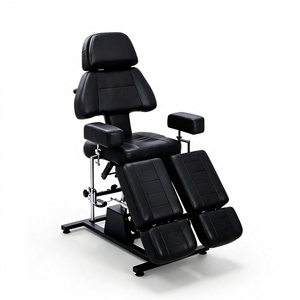 Fauteuil de Soin Esthétique et Tatouage Pliant en Cuir PU avec Repose-Pieds Réglable et Cadre en Acier Inoxydable – Vente en Gros - Product Image 1