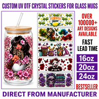 Venta al por mayor de alta calidad UV para DTF Cup Wrap Transfers etiqueta personalizada con logotipo del día de Navidad para vasos precio preferencial