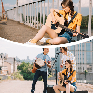 สายกีตาร์ไนลอนนิ่มปรับได้ OEM พร้อมตัวยึด3อันสำหรับล็อคสายรัดสำหรับกีตาร์อะคูสติกและเบสแพ็คเข็มขัดผ้า - Product Image 6