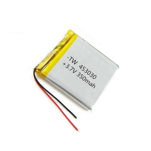 3.7v 453030 350mah उच्च क्षमता रिचार्जेबल छोटे अल्ट्रा पतली लिथियम बहुलक कोशिकाओं पैक आयन बहुलक बैटरी