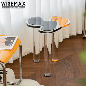 WISEMAX mobili moderni soggiorno mobili a forma di triangolo piccolo tavolino nero in acrilico <span class=keywords><strong>3</strong></span> gambe <span class=keywords><strong>tavolini</strong></span> da caffè per la casa - Product Image 3
