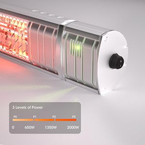 Chauffage extérieur infrarouge étanche avec télécommande et éclairage 1200W/1500W, contrôlé par application - Product Image 5