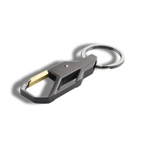 Porte-clés créatifs en alliage de zinc, style sportif, métal simple, pour hommes, clés de voiture, noir, cadeaux uniques, impression de logo personnalisée
