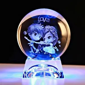 水晶激光雕刻3d球圣诞饰品纪念礼品水晶玻璃饰品荣誉