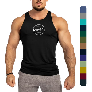 Custom Silk Screen Print Mens Dry-Fit Running <strong>Vest</strong> Cotton Polyester Sleeveless Shirt Print <strong>Racer</strong> <strong>Back</strong> Singlet Men - Product Image 1