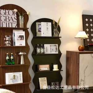 Estante de almacenamiento de madera creativo transfronterizo para sala de estar, estantería de exhibición de libros y periódicos montada en la pared, de pie. - Product Image 3