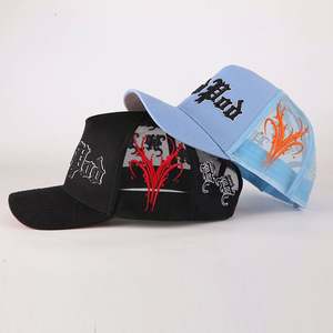 Gorras Trucker Personalizadas de 5 Paneles con Visera Precurvada, Malla, Mezclilla/Lona, para Ciclismo, Hip Hop, con Logotipo Bordado en 3D, Venta al Por Mayor - Product Image 2