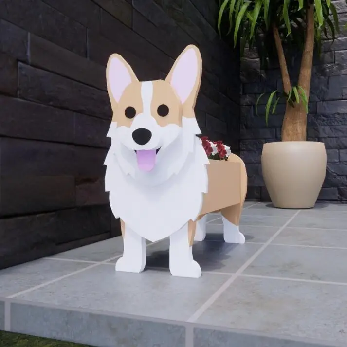 50 estilos buldogue francês que se parece com resina suculenta Dog Shape Planter Plant Pot