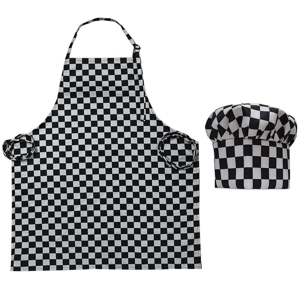 Black & White Checkered Apron Set