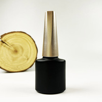 Flacon de vernis à ongles en verre opaque de luxe de 8 ml, rechargeable, avec bouchon et pinceau