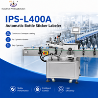 Applicateur d'étiquettes de bouteilles industriel en ligne IPS-L400A, électrique et pneumatique rotatif, pour bouteilles en verre et en plastique de produits alimentaires et de boissons