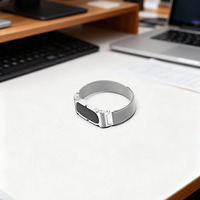 Bracelet en acier inoxydable milanais fin et léger pour Fitbit Air, anti-transpiration, respirant, en maille métallique, bracelet de remplacement pour montre connectée