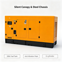 Générateur diesel silencieux 160 kW 200 kVA, alternateur sans balais tout cuivre, canopy insonorisé, groupe électrogène pour alimentation de secours industrielle CE