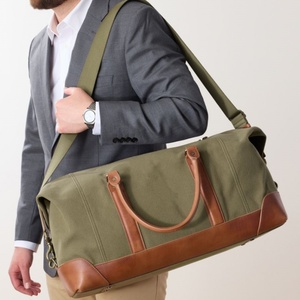 Bolsa de <span class=keywords><strong>Viaje</strong></span> de Fin de Semana para <span class=keywords><strong>Hombre</strong></span> con <span class=keywords><strong>Neceser</strong></span>, Bolsa de Mano para Avión, Estilo Vintage de Lona con Ribete de Cuero, Bolsa de <span class=keywords><strong>Viaje</strong></span> Tipo Duffel - Product Image 5