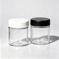 Stoples Kaca Tutup CRC Transparan 2oz 3oz 4oz  Hitam Putih Lapisan PE Anti Bau Logo Kustom Sablon