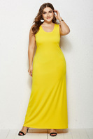 Robe longue moulante décontractée pour femme, couleur unie, grande taille, sexy, pour l'été