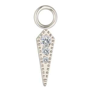 Fábrica de titanio joyería Piercing colgante CNC 3 bisel conjunto CZ cometa con junta tórica moda encanto joyería - Product Image 2