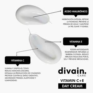 Divain Care Crema Giorno con Vitamina C+E, Acido Ialuronico per una Pelle Super Luminosa - Product Image 3