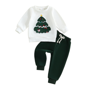 HIPPO ENFANTS Noël En Gros À Manches Longues Bébé Vêtements Ensembles Automne Garçons et Filles <span class=keywords><strong>Sweat</strong></span> 2 Pièces Ensemble - Product Image 1