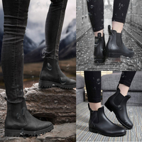 Bottes courtes imperméables antidérapantes pour femmes, en PVC, style Chelsea, pour usage quotidien, vente en gros, directement de l'usine