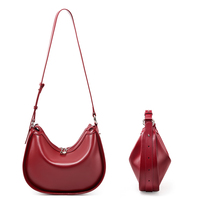 Sac à bandoulière en cuir véritable rétro, chaînes vintage, style minimaliste, nouveauté 2024 pour femme