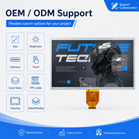 Modul Layar LCD TFT IPS 10,1 Inci Kustom OEM 1024x600 LVDS 500 Cd/m² Kecerahan Tinggi untuk Peralatan HMI Industri