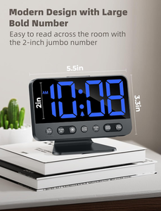 Relojes Despertadores Digitales para Dormitorios: Números Grandes y Nítidos, <span class=keywords><strong>5</strong></span> Niveles de Brillo Ajustables - Fáciles de Leer <span class=keywords><strong>a</strong></span> lo Largo de la Habitación - <span class=keywords><strong>5</strong></span> Sonidos de Alarma - Product Image 2