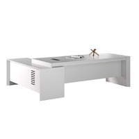 Scrivania Direzionale in Legno di Alta Qualità con Sedia, Design Moderno, Ampia Postazione di Lavoro per Direttore Generale