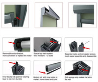 Persianas Enrollables Verticales Motorizadas para Exteriores, con Control Remoto, Resistentes a la Intemperie, para Patio, Terraza, Balcón, Personalizadas