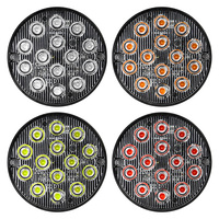 Feux stroboscopiques LED ronds, 12 LED, ultra-minces, lampe d'avertissement à montage en surface pour Jeep 4x4, camion, remorque, VTT, UTV, fourgonnette, kit de signalisation universel