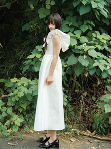 Vestido Vintage Estilo Imperio Francés con Cuello en V y Mangas con Volantes, Vestido de Vacaciones para Mujer, Blanco, Ajustado a la Cintura, Vestido de Novia, Bata de Mañana - Product Image 2