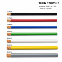 Cable Eléctrico de Cobre THHN THWN-2 para Construcción, Calibres 12AWG, 10AWG, 8AWG, 6AWG, 4AWG, 2AWG, Certificado UL, 600V, Resistente al Calor y la Humedad