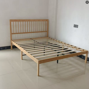Современная однослойная кровать-платформа из массива дерева с низким профилем и функцией хранения, каркас из бамбука - Product Image 2