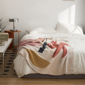 Manta de sofá suave de punto de ganchillo con patrón floral Manta de aire acondicionado - Product Image 5