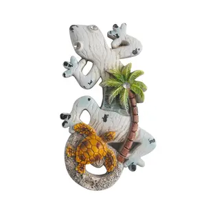 Großhandel hawaii strand tier wand eidechse Gecko 3d harz kühlschrank magnet für tourist souvenir geschenk
